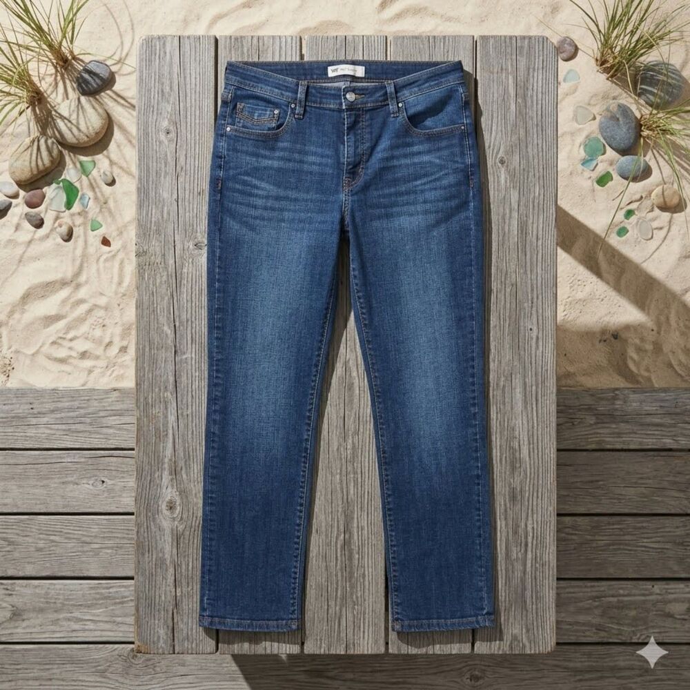 Levi's Jeans Womens 12S 31x30 Blue Straight Leg Mid Rise Stretch Denim